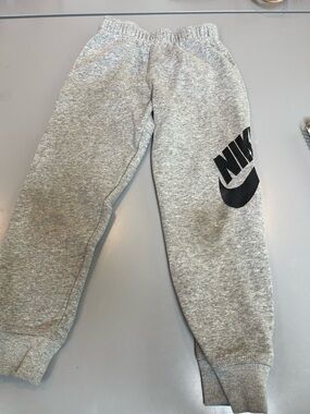 Nike Grey Sweatpants with Black Logo - Kids Joggers